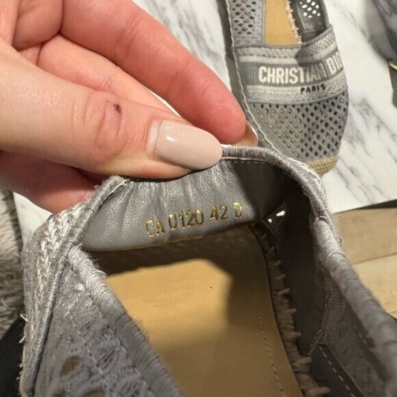 Lightly used- DIOR Granville Embroidered MeshCotton Flat Espadrille - Picture 7 of 15